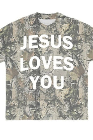 Jesus Loves You Camouflage T-Shirt Christ Merch Religious Apparel For Christian Faith Lovers