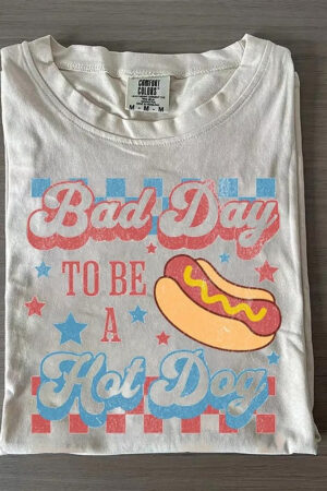 Bad Day To Be A Hot Dog T-Shirt Humorous Graphic Tee For Food Lovers