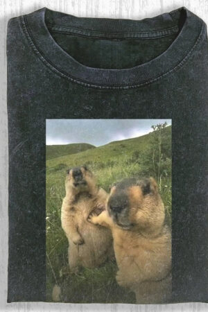 Wacky Marmot Funny T-Shirt Humorous Wildlife Graphic Tee For Animal Lovers