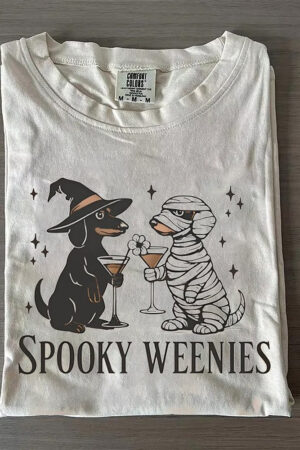 Halloween Dachshund Spooky Weenies T-Shirt Adorable Spooky Tee For Dog Lovers