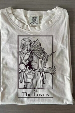 The Lovers Tarot T-Shirt Mystical Graphic Tee For Tarot And Astrology Enthusiasts