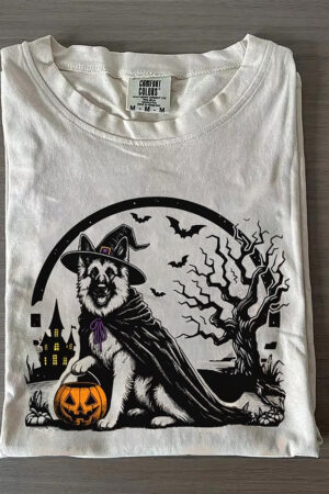 Halloween German Shepherd T-Shirt Spooky Fun Tee For Dog Lovers