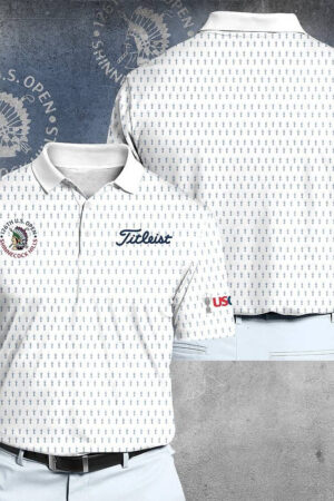 2026 US OPEN White Trophy Pattern Men Polo Shirt Ideal Apparel For Golf Enthusiasts