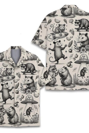 Funny Opossum Hawaiian Shirt Quirky Tropical Apparel For Animal Lovers
