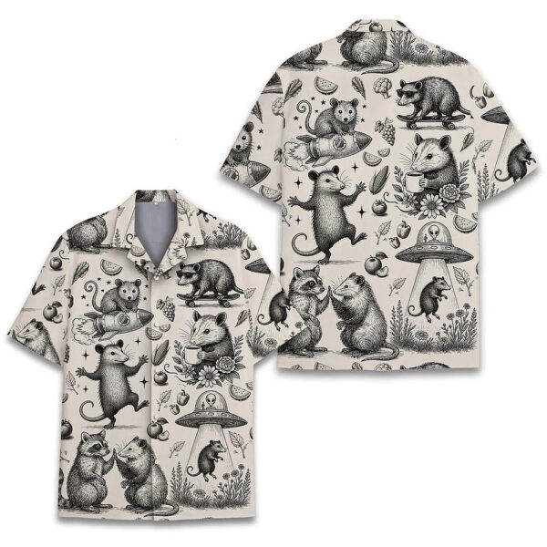 Funny Opossum Hawaiian Shirt Quirky Tropical Apparel For Animal Lovers