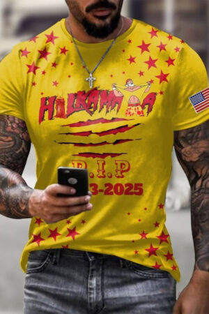 Wrestling Legends Print T-Shirt Hulkamania RIP Men's Apparel For Wrestling Fans