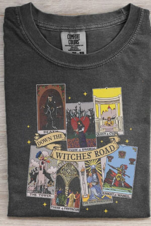 Retro Agatha All Along Tarot Cards Graphic T-Shirt Unique Witchy Tee For Marvel And Tarot Fans