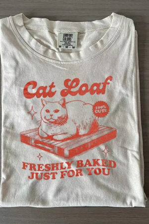 Cute Cat Loaf T-Shirt Fresh Baked Just For You Funny Graphic Tee For Cat Lovers